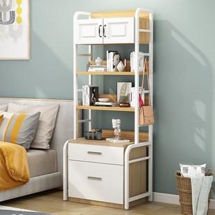 可调节床头柜上的置物架架子简约现代卧室多层落地收纳架床边书架