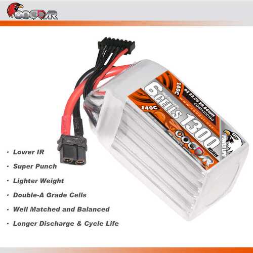 鹰氪CODDAR 1300MAH 6S 22.2V 140C竞赛花飞航模锂电池LIPO