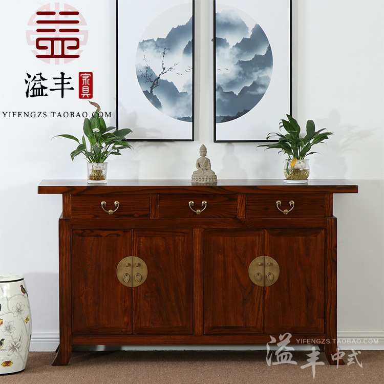 新中式实木入室玄关厅间鞋柜储物柜现代中式禅意简约餐边柜隔断柜