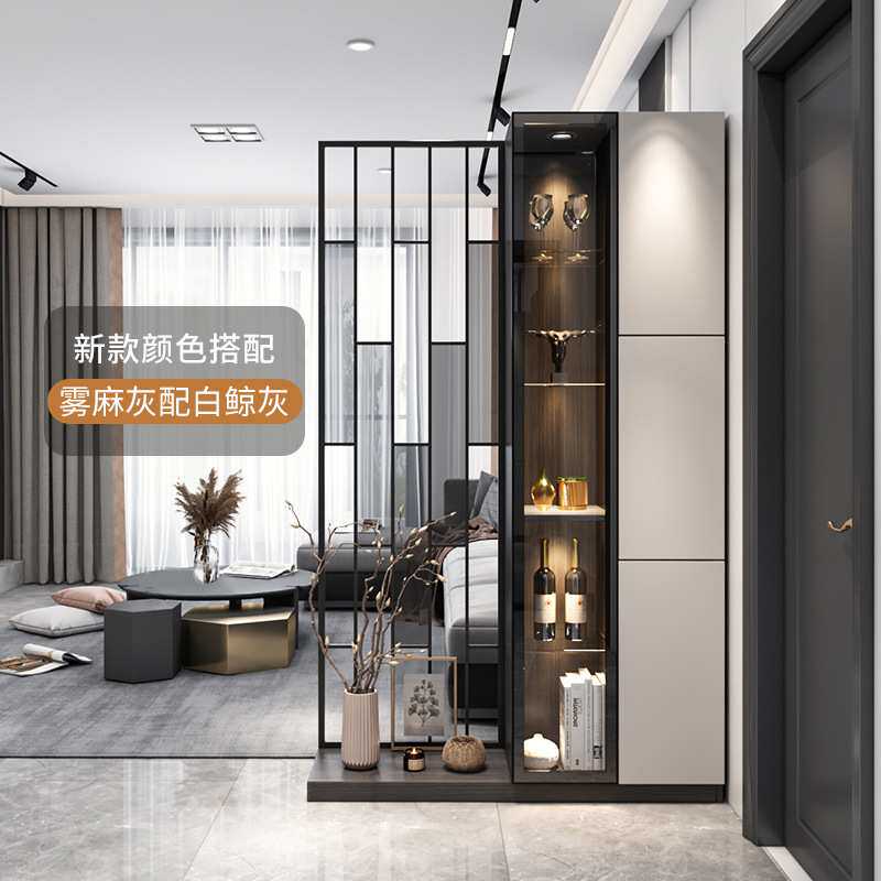 进门玄关柜鞋柜一体小户型隔断柜轻奢屏风隔断客厅酒柜现代简约