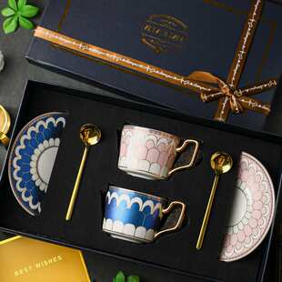 咖啡杯碟套装高档精致家用高级感轻奢陶瓷咖啡杯子欧式奢华礼盒装