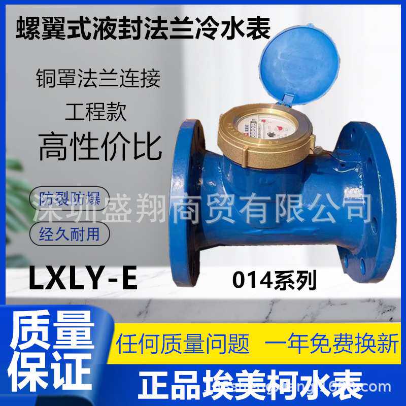 宁波埃美柯螺翼式液封冷水表法兰水表大口径管流量仪表LXLY-E014