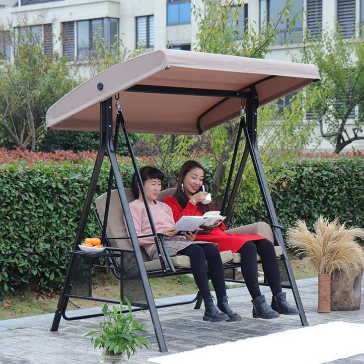 户外吊椅秋千摇椅吊床 家用庭院阳台露台秋千 椅铁艺成人休闲躺床