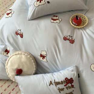 秋冬季加厚卡通毛巾绣纯棉长绒棉全棉磨毛四件套100s高支高密礼盒