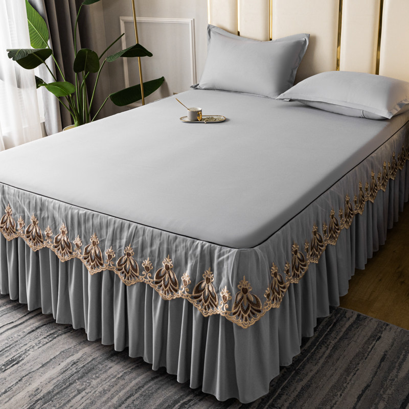 欧式新款蕾丝花边床裙单件1.5米防滑防尘裙式床罩2.0米席梦思床套,床上用品,床裙,淘宝优惠券,粉丝福利购,淘宝优惠卷