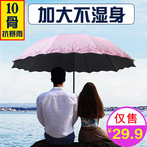 雨伞女晴雨两用加大加固加厚大号双人超大太阳伞遮阳防晒防紫外线