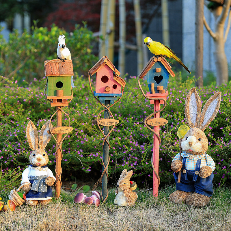 户外庭院装饰插底房子木屋环创摆件花园鸟窝阳台地插幼儿园装饰品,家居饰品,装饰摆件,淘宝优惠券,粉丝福利购,淘宝优惠卷