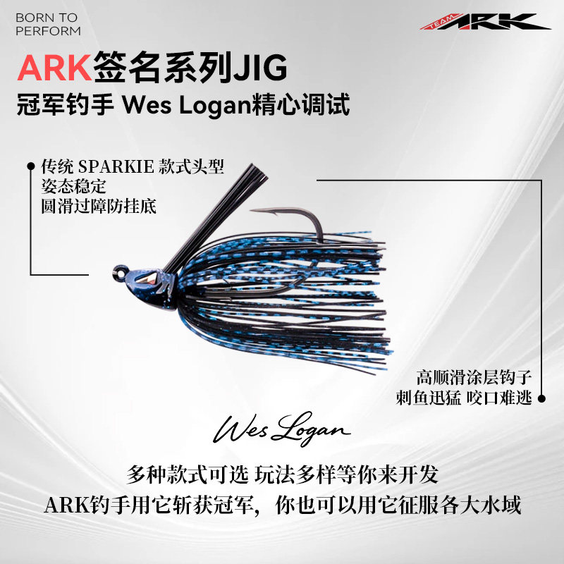 美国ARK 游动Swim Jig WES LOGAN签名系列蛇头定制钩路亚饵胡须佬