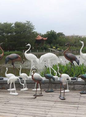 树璃脂玻钢品园林庭院流水喷景观动物装饰白色户外泉抽xh0011象仙