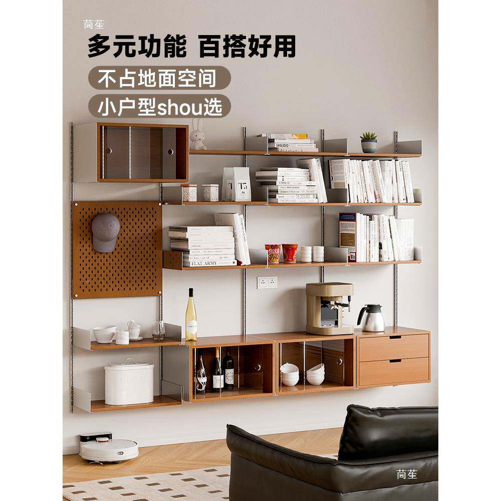 中古上墙架轨道悬浮置收纳户物型自由组合陈KIP列架壁小挂式展示