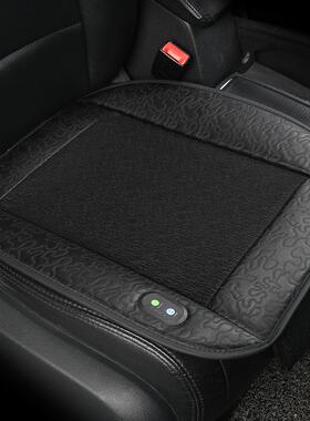 多功能汽AAL车皮坐垫座12V透夏季通风气网布+革单张无靠背垫