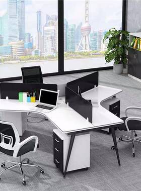 职员办型公LDL桌组合办公家具简约现代卡座3人椅位卡位员工L办公