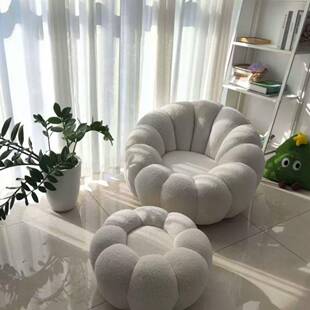 懒休人沙南QPE瓜可躺可睡单人奶油风卧室椅房间客发厅小沙发阳台