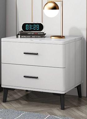 全实室木烤漆岩板约床头柜轻奢现简极简卧高VWA代端床边柜烤漆工