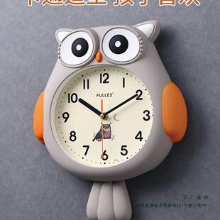 2025FWM新款儿童房静挂钟客厅通音时钟家用墙卧室卡免打孔钟表壁