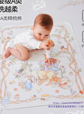 婴儿尿垫纯棉尺新防水可洗大寸宝宝护理EEU透隔气生隔夜床单