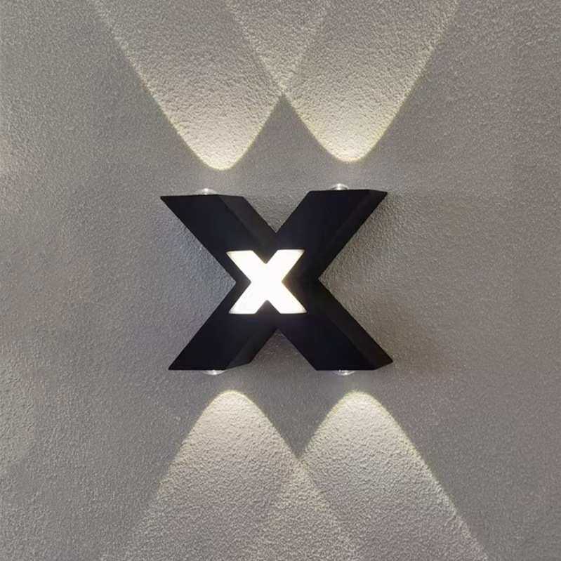 led户外壁灯简约外墙防水创意现代阳台庭院灯室外墙壁灯造型灯X形