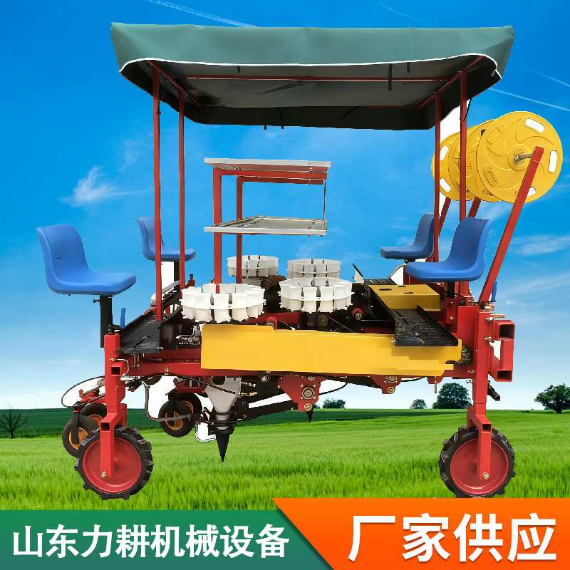 新型柴油拖拉机牵引菜苗移栽机番茄辣椒白菜萝卜全自动移栽一体机