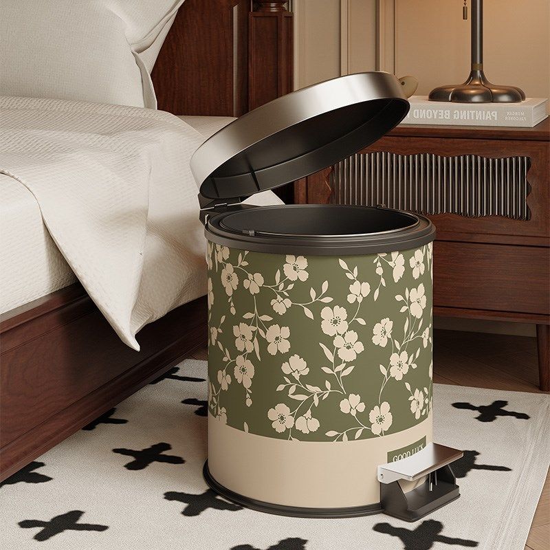 法式家用垃圾桶卧室大容量高级感带盖踩脚高颜值客厅卫生间纸篓,家庭/个人清洁工具,垃圾桶,淘宝优惠券,粉丝福利购,淘宝优惠卷