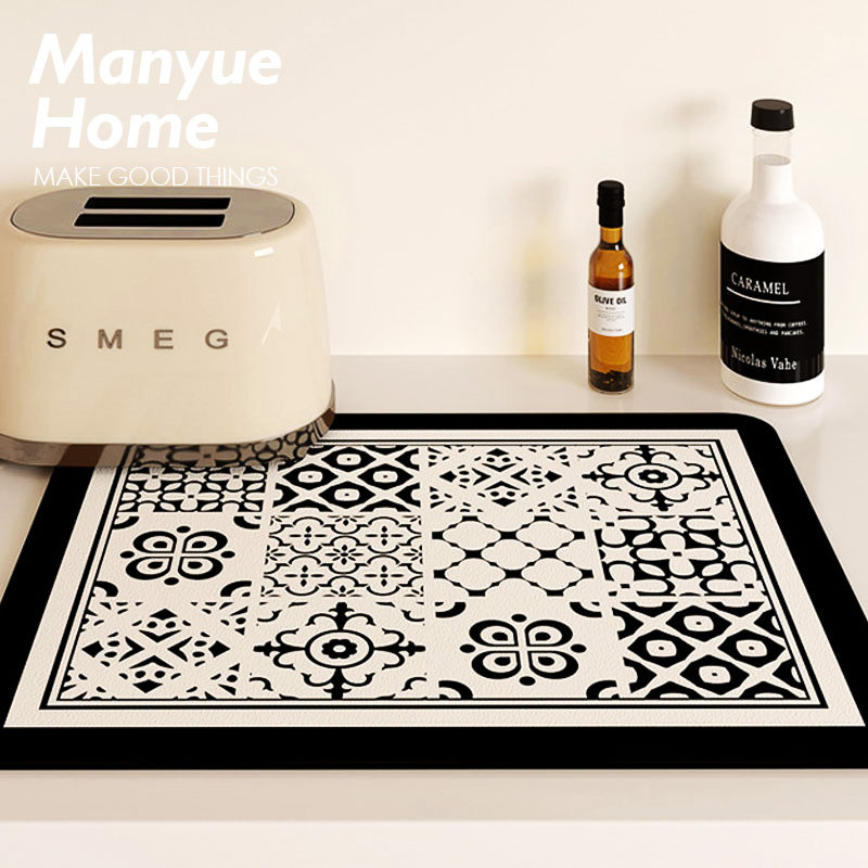 蔓越家复古花砖厨房沥水垫台面垫子控水垫吸水垫洗手台餐垫隔热垫,居家布艺,餐垫,淘宝优惠券,粉丝福利购,淘宝优惠卷