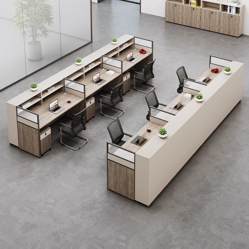 屏风4/6人位职员办公桌椅组合员工现代简约电脑桌工位办公室卡座