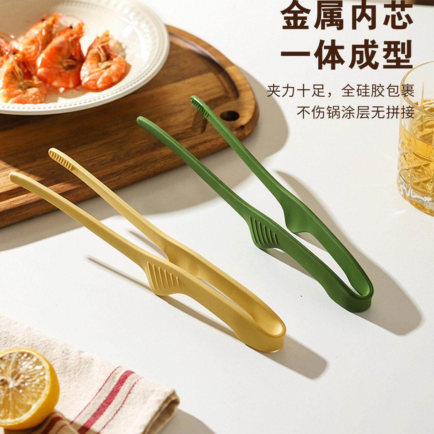 肉日本硅胶食物夹49677食级烤烧烤专用防烫夹子房加长厨煎品牛排