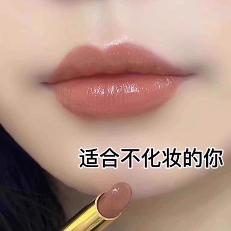 推荐不掉色不沾杯双头唇膏肉桂奶茶色哑光不脱色口红雨衣