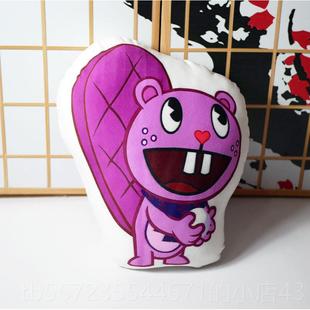 高档HT欢乐仔树友抱枕军人F微笑傻鹿糖果拖鞋 毛绒抱枕公动漫周朋