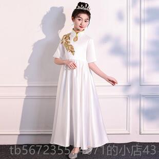 高档庆中式红色男童女童大唱团演出合服中山装诗国比歌朗诵赛表演