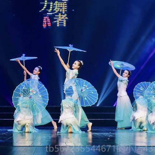 高档服西子湖初演出服古典飘舞演出女逸中国风扇子妆伞舞蹈少儿群