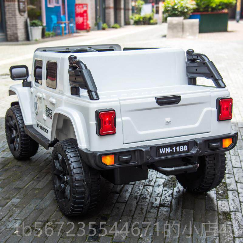 高档儿童电动车孩可做双人四驱四皮卡越野男女宝宝小轮带遥控玩具