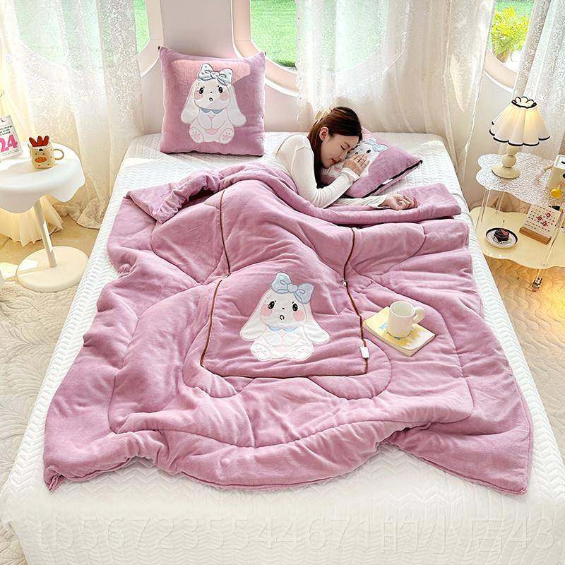 高档载加绒用抱枕被客厅沙发靠背午两休车办公室靠牛奶绒盖被毯枕,居家布艺,抱枕被,淘宝优惠券,粉丝福利购,淘宝优惠卷