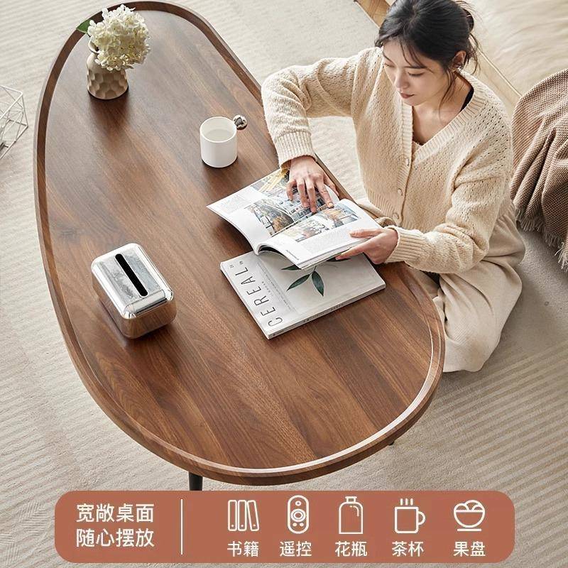椭圆形芒果茶几桌意子GPQ个现代客厅家用小户型创小茶桌台茶性台
