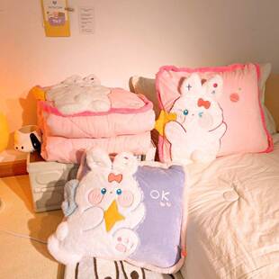 抱上枕子两用二合一2205新款毛毯车用QER车载汽车靠枕午睡被枕头