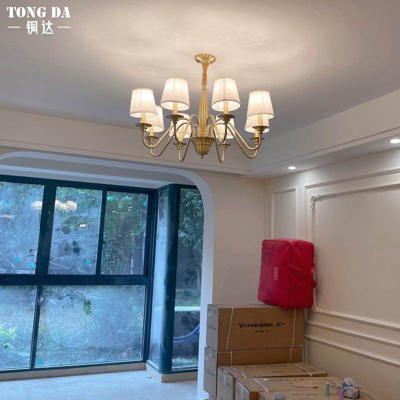 全铜美式吊客厅吊轻奢乡村田室园别墅全铜灯灯餐厅卧古380典复古,家装灯饰光源,智能吊灯,淘宝优惠券,粉丝福利购,淘宝优惠卷