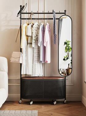 家室内脏衣篮衣架落地卧室移挂衣架ZON可用动带轮晾衣衣帽架收纳