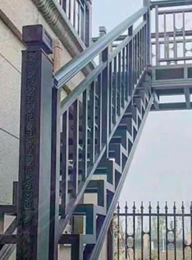 铝TYO合直楼梯梯楼扶手护栏楼金梯楼盘连廊阳组台中式铁艺护栏装