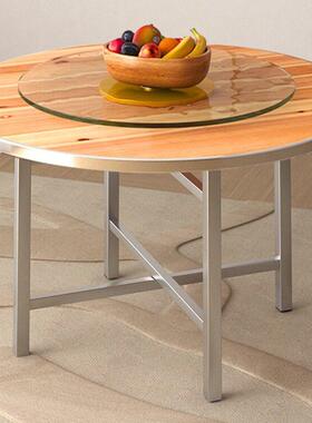 加圆桌面板不锈钢简约酒763店家用形大圆桌子实木150人1厚饭桌圆j