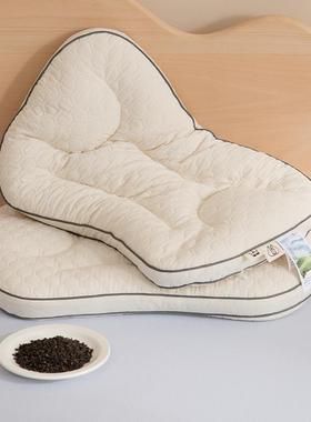 棉麻大凉山黑气苦荞芽眠枕柔软透56342支撑肩颈儿童单单人枕个装