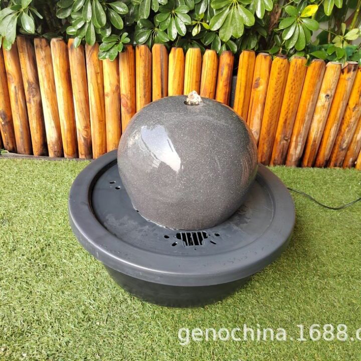 个性现代球形喷泉流水摆件