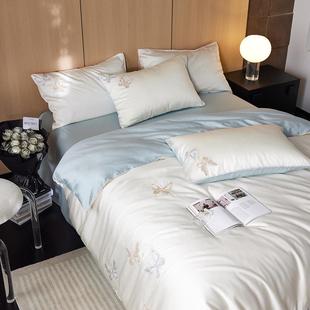 5202款 202 梦60新S奥地利进口兰精天丝四件套庄周蝶刺绣莱赛尔NEW