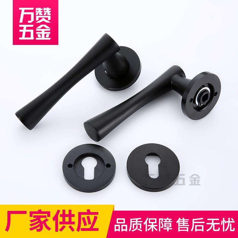 简磁约黑色美式音力卧室M2-68-H静门锁室内家用房间门锁实木门通