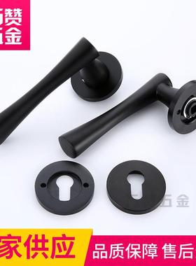 简磁约黑色美式音力卧室M2-68-H静门锁室内家用房间门锁实木门通