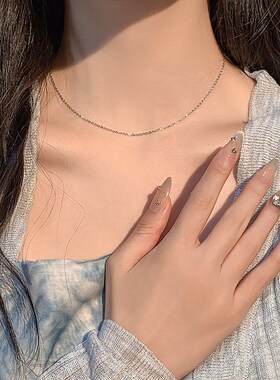 100条简约百搭项链女2024年新款素链可挂吊坠锁骨链气质百搭颈链