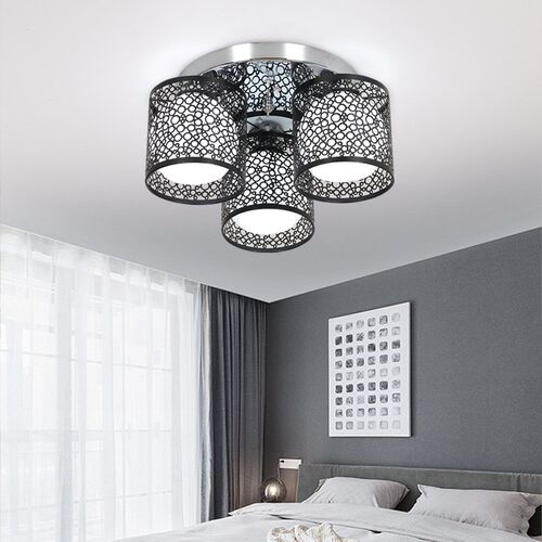 卧室灯温馨浪漫简约现代led客厅水晶吸顶灯创意家用三头餐厅吊灯