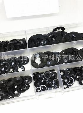 340pcs梅花孔挡圈轴承夹挡圈梅花型轴承夹挡圈65锰钢￠3-12套装