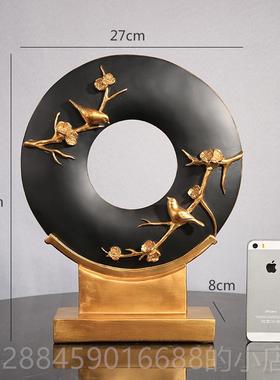 高档北轻奢玉如摆件酒欧柜关树脂装饰品家居客厅样板间电视意柜玄