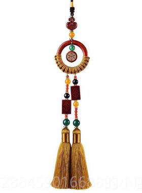 高档采购产品汽车吊配坠，民族风格的红色檀香安吊全汽车吊坠手工