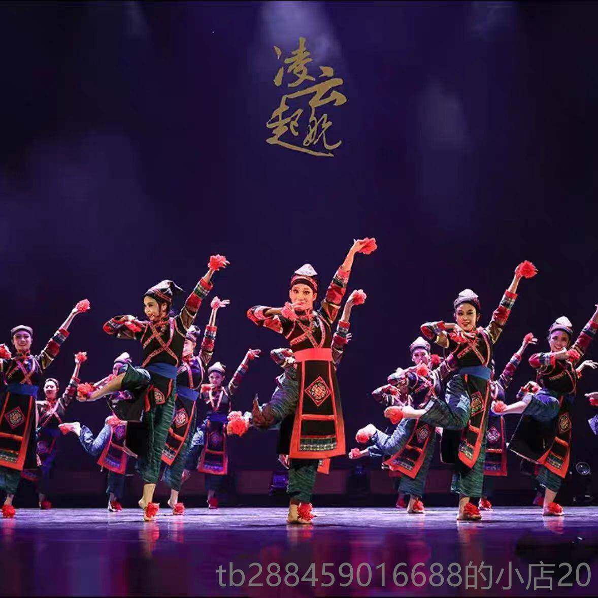 高档新款人民族群脚舞幸福的步侗彝族族成舞台演出女装56个民族