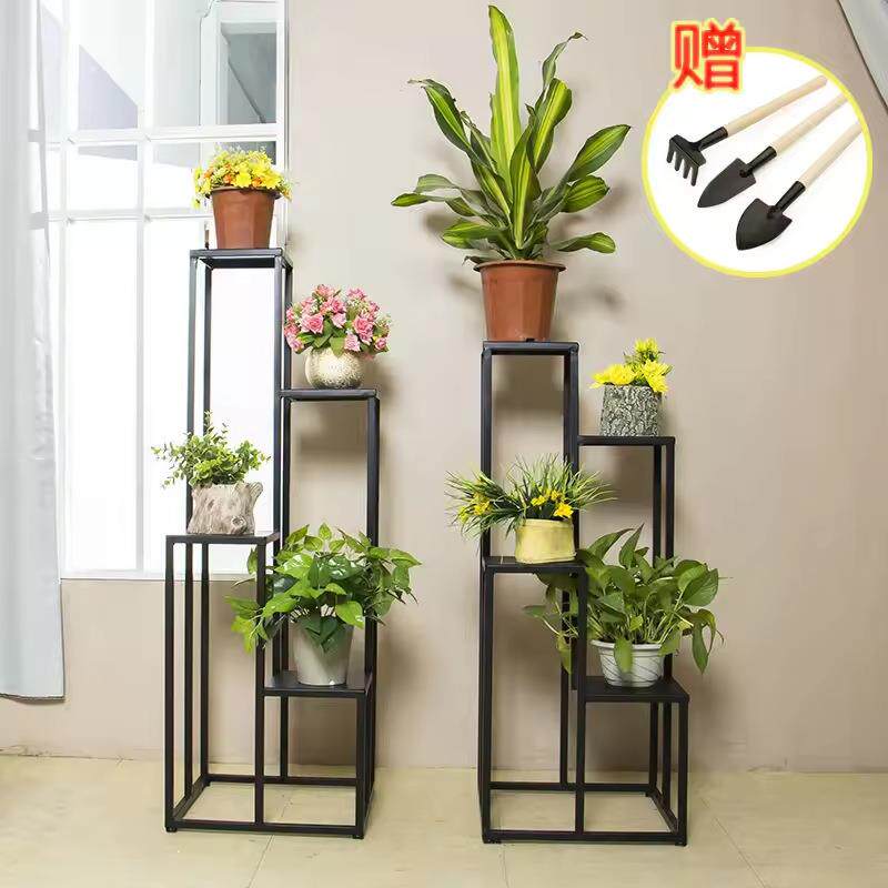 2302花架物子阳台客多厅落地多层铁花艺架室内绿萝肉植花盆绿植置